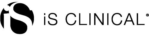 iS CLINICAL logo with stylized black circular emblem and clean uppercase wordmark