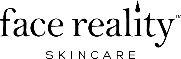 Face Reality Skincare logo with stylized droplet over the letter i